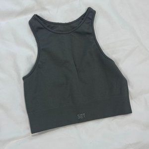 SET ACTIVE HIGH NECK RIBBED BRA